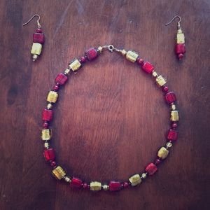 Matching necklace and earrings